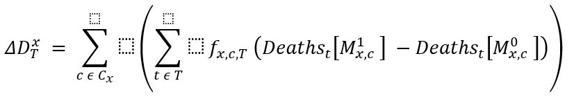 Formula used to calculate deaths averted