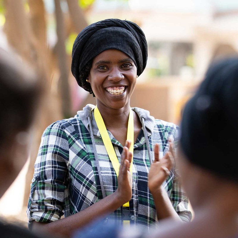 Peer educator with HIV inspires girls in her community