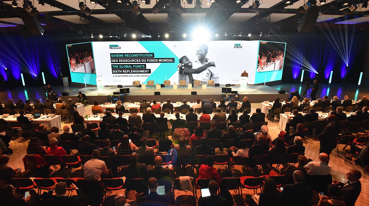 The stage is set for donors to pledge their contributions to the Global Fund at the Sixth Replenishment Conference in Lyon, France 10 October 2019.