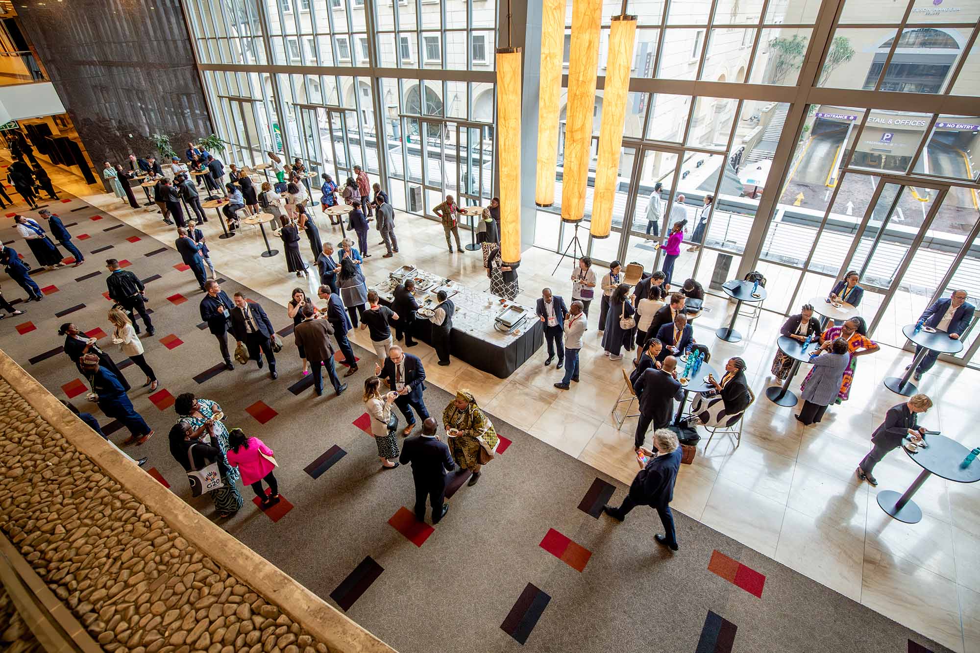 Scenes ahead of the Global Fund’s Eighth Replenishment Summit at Sandton Convention Centre in Johannesburg, South Africa, on 21 November 2025.