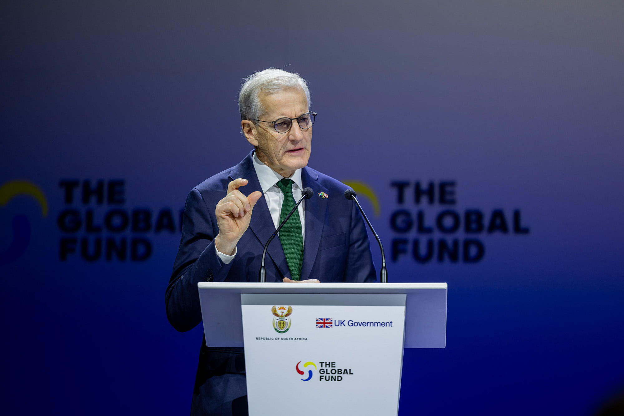Norwegian Prime Minister Jonas Gahr Støre reaffirmed Norway’s commitment to the Global Fund &nbsp;at the Global Fund’s Eighth Replenishment Summit in Johannesburg, South Africa, on 21 November 2025.