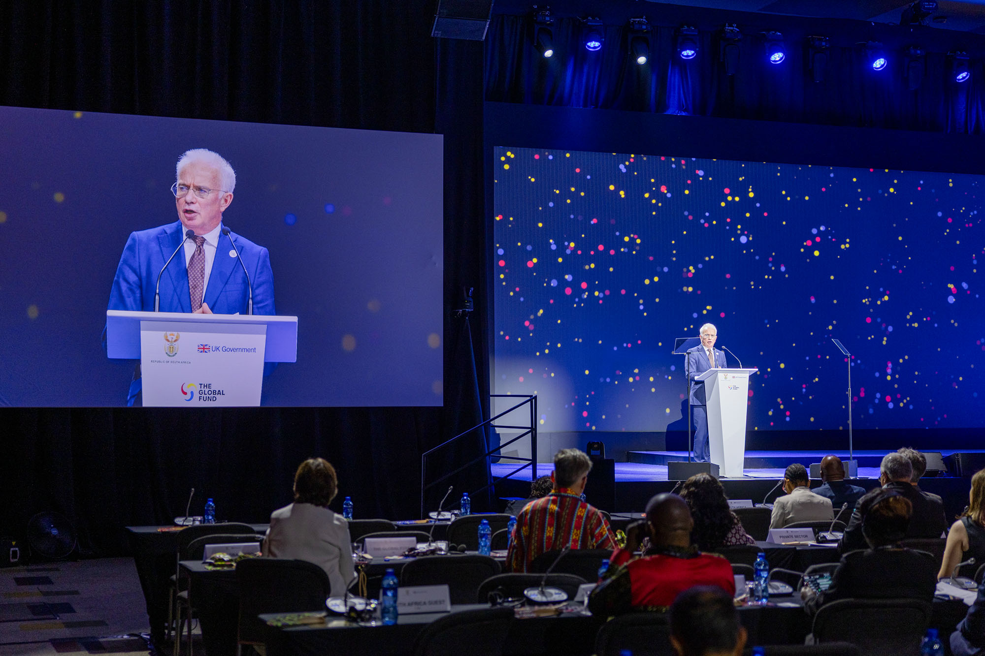 Global Fund Executive Director Peter Sands speaks at the Global Fund’s Eighth Replenishment Summit in Johannesburg, South Africa, on 21 November 2025. “Our world has changed. Irreversibly. The old model is over. The new one is just emerging. Today we start shaping it. Rediscovering the shared spirit and determination that inspired the birth of this extraordinary partnership. Reinventing it to meet today’s realities.”
